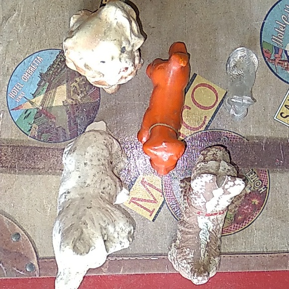 🐶  SCOTTY DOG Puppies Lot ChalkWare, Pottery, Vintage Miniatures Lot of 5 - Picture 5 of 16